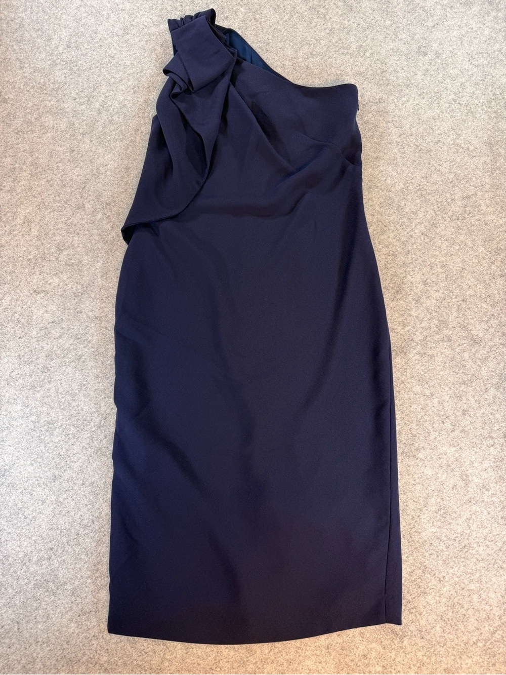 Banana Republic Navy One Shoulder Ruffle Sheath Dress 2 Tall